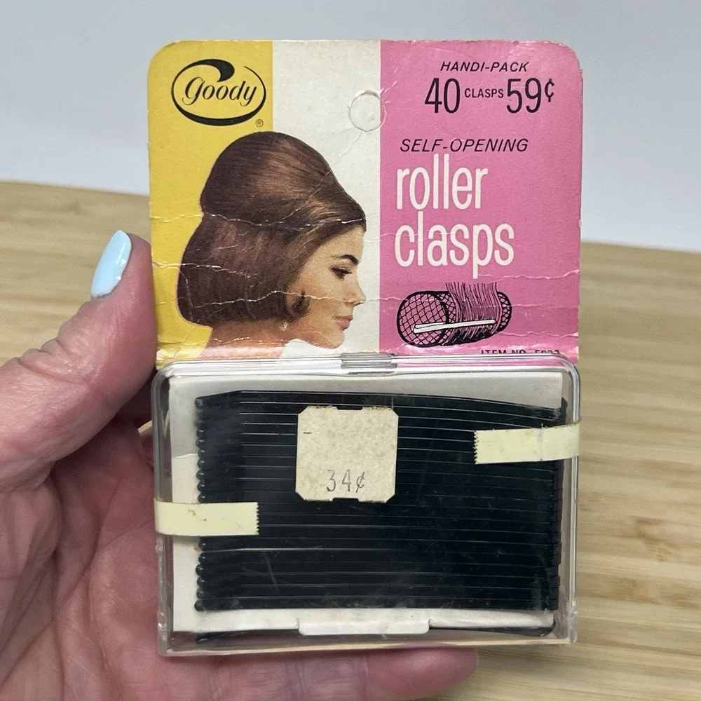 Goody Brand Roller Fastener Pins‎ Vintage 1960's Clips Bobby Pins Yoyette New!